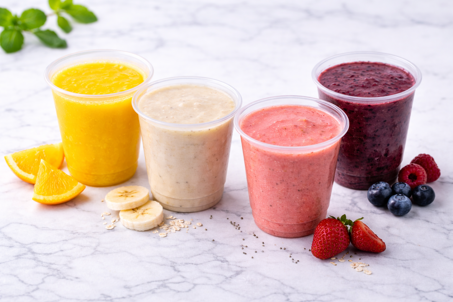 Smoothiet, mehut ja vedet