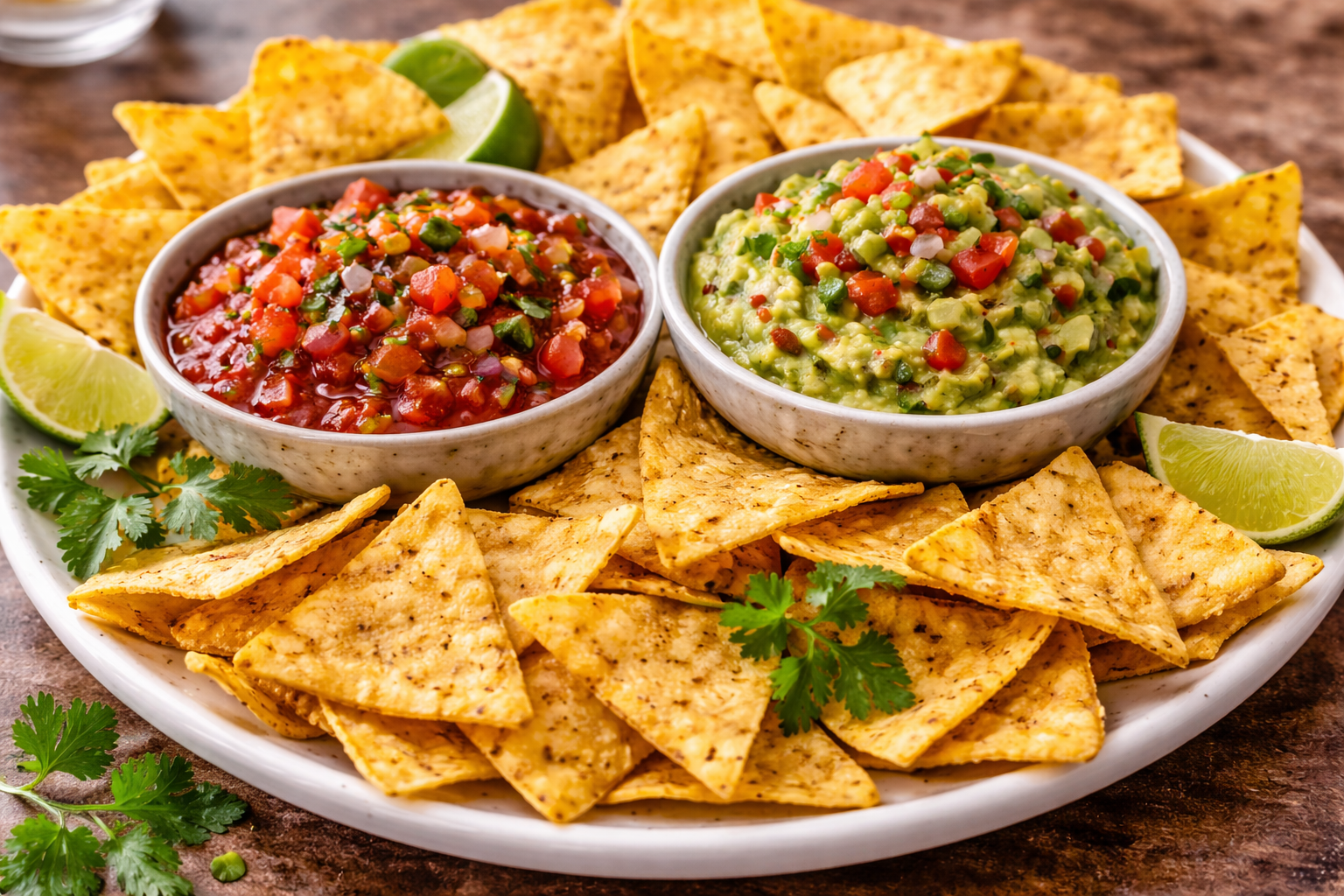 Nachot salsalla ja guacamolella